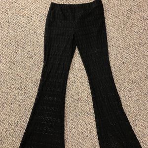 Black mesh pants boot cut medium
